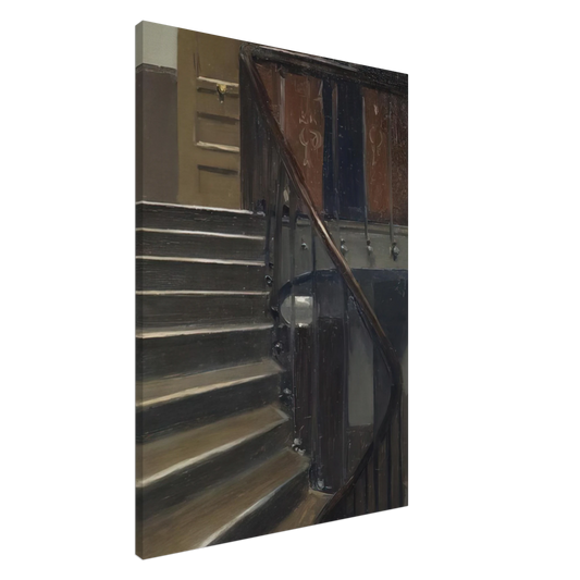 Edward Hopper - Stairway at 48 rue de Lille, Paris Canvas - 20x30 cm / 8x12 inches-canvas