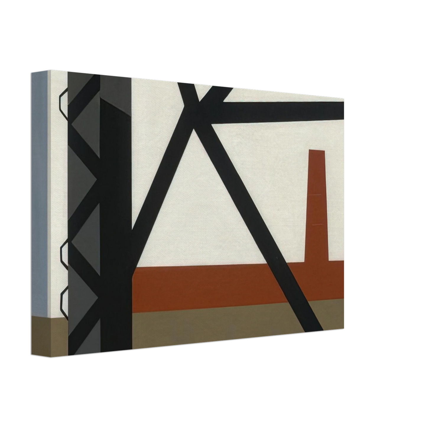 Ralston Crawford - From the Bridge - 1942 Canvas - 40x60 cm / 16x24 inches-canvas