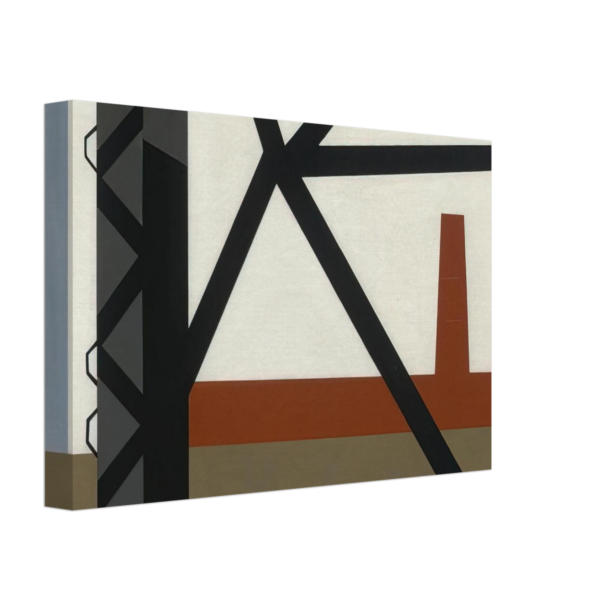 Ralston Crawford - From the Bridge - 1942 Canvas - 40x60 cm / 16x24 inches-canvas