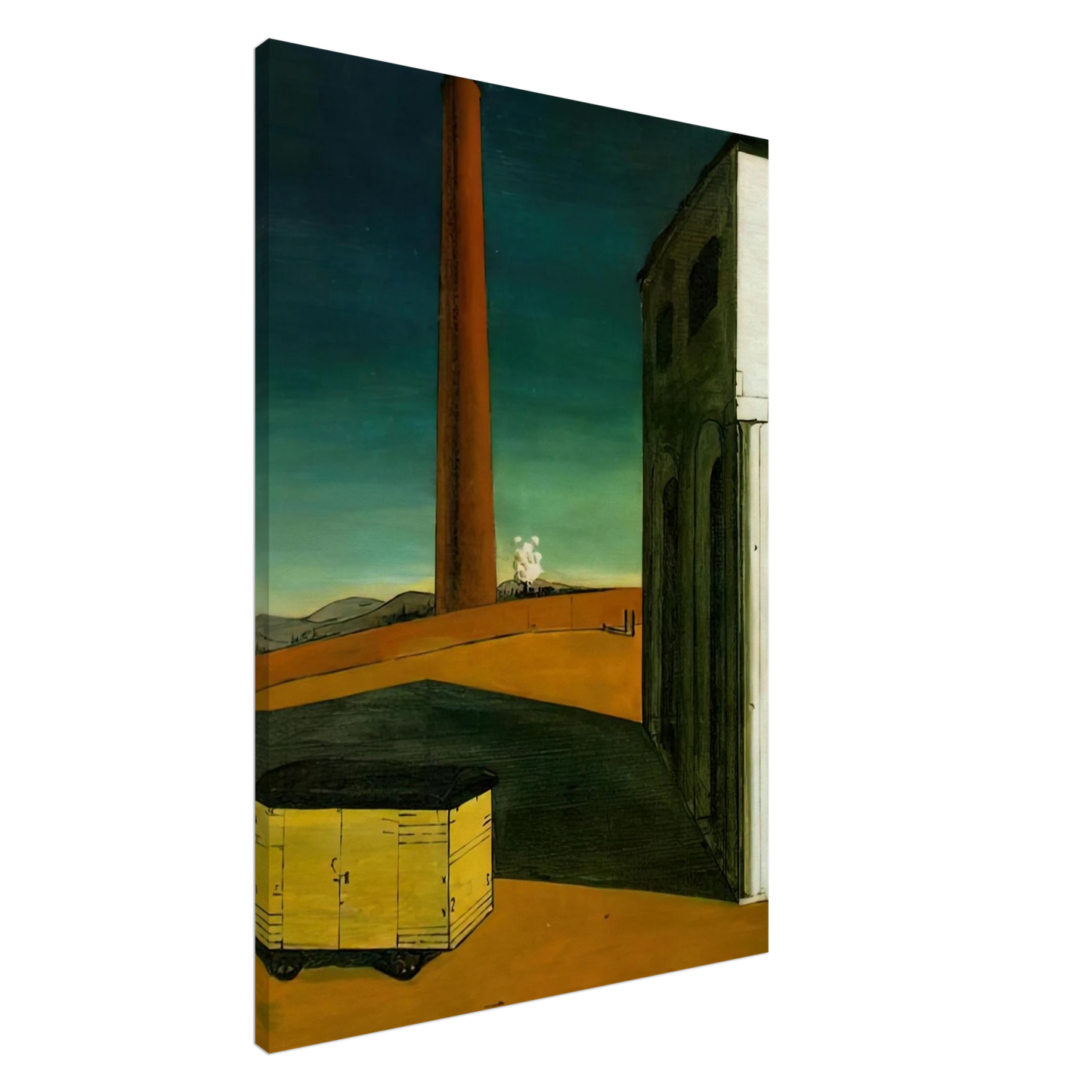 Giorgio de Chirico - THE ANGUISH OF DEPARTURE 1914 Canvas - 20x30 cm / 8x12 inches-canvas