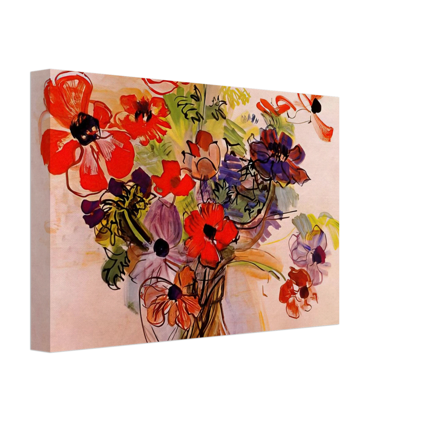 Raoul Dufy - ANEMONES 1953 Canvas - 40x60 cm / 16x24 inches-canvas