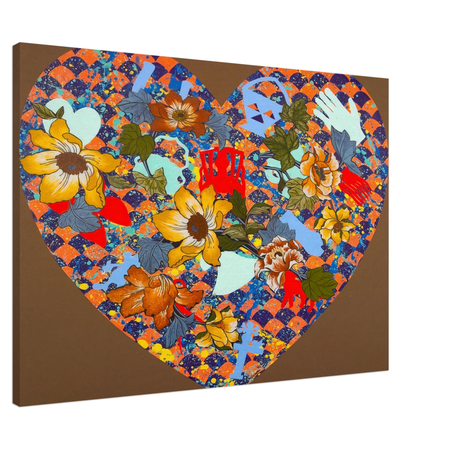 Miriam Schapiro - Our Stenciled Heart - 2008 Canvas - 20x30 cm / 8x12 inches-canvas