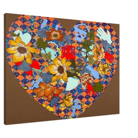 Miriam Schapiro - Our Stenciled Heart - 2008 Canvas - 20x30 cm / 8x12 inches-canvas