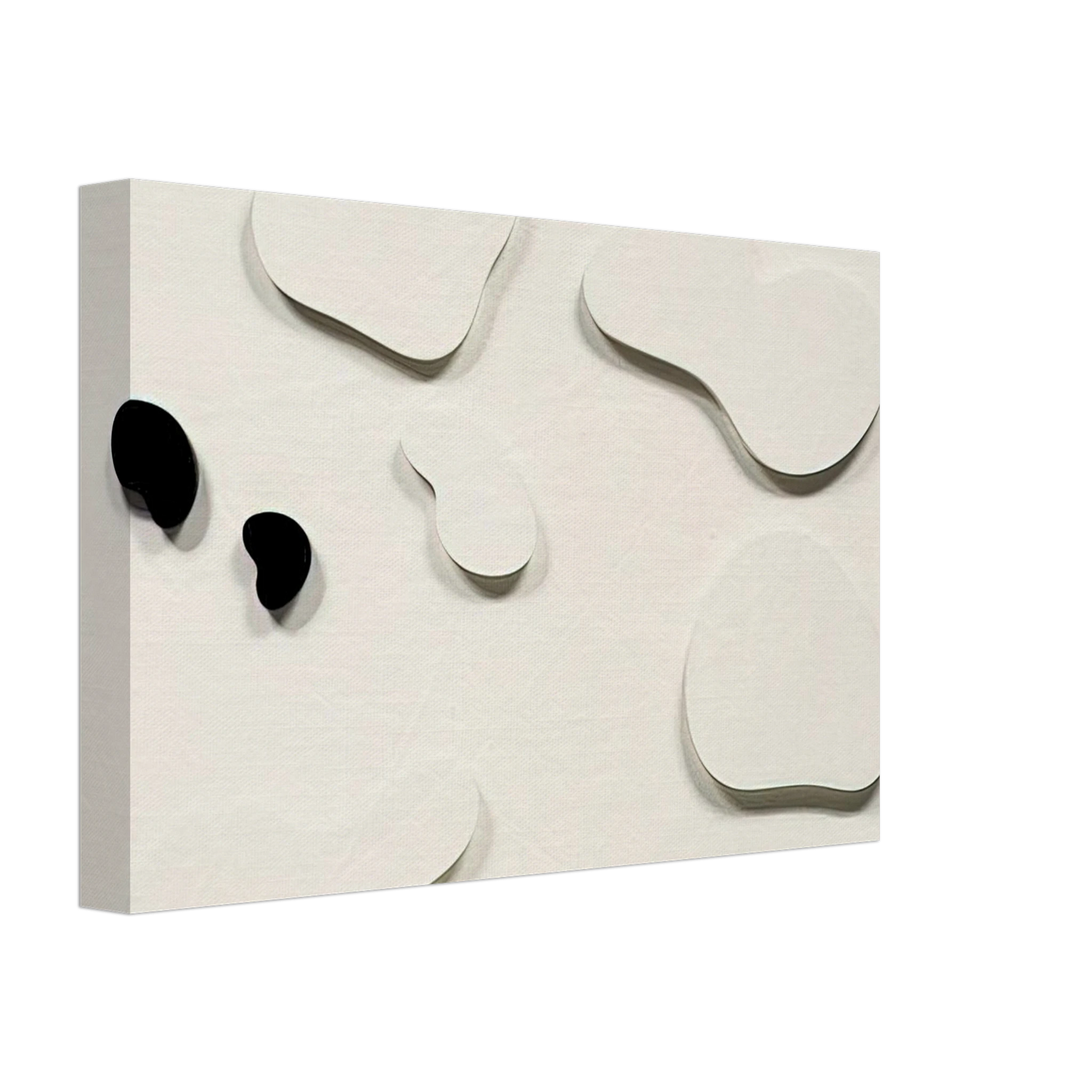 Jean Arp - Constellation with 5 White Forms and 2 Black Canvas - 40x60 cm / 16x24 inches-canvas