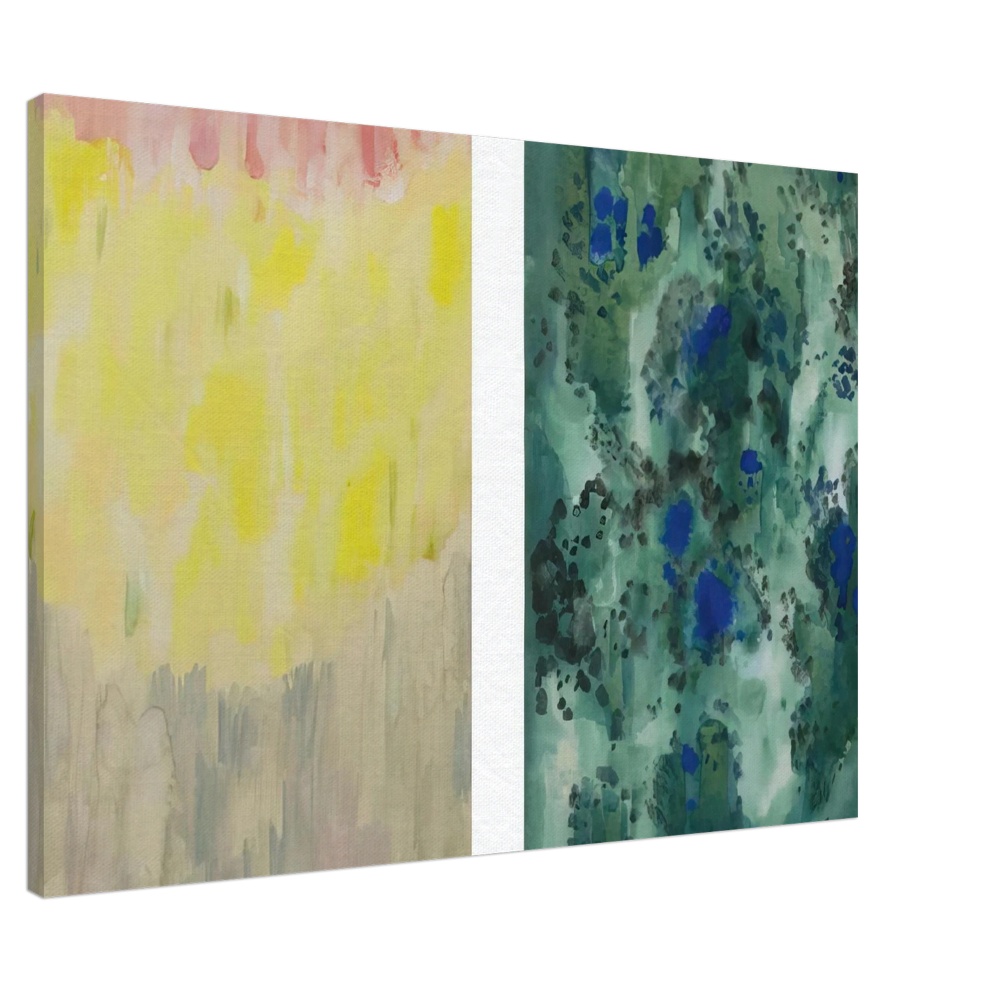 Natalia Goncharova - Harmony in Blue and Green. Abstract Composition - Abstract Art Canvas - 20x30 cm / 8x12 inches-canvas