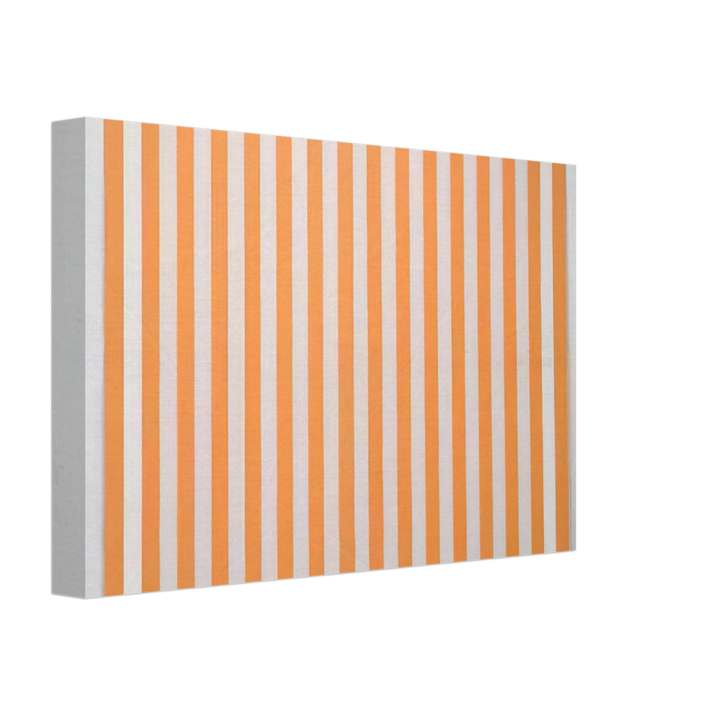 Daniel Buren - Peinture acrylique blanche sur tissu raye blanc et orange - 1972 Canvas - 70x100 cm / 28x40 inches-canvas
