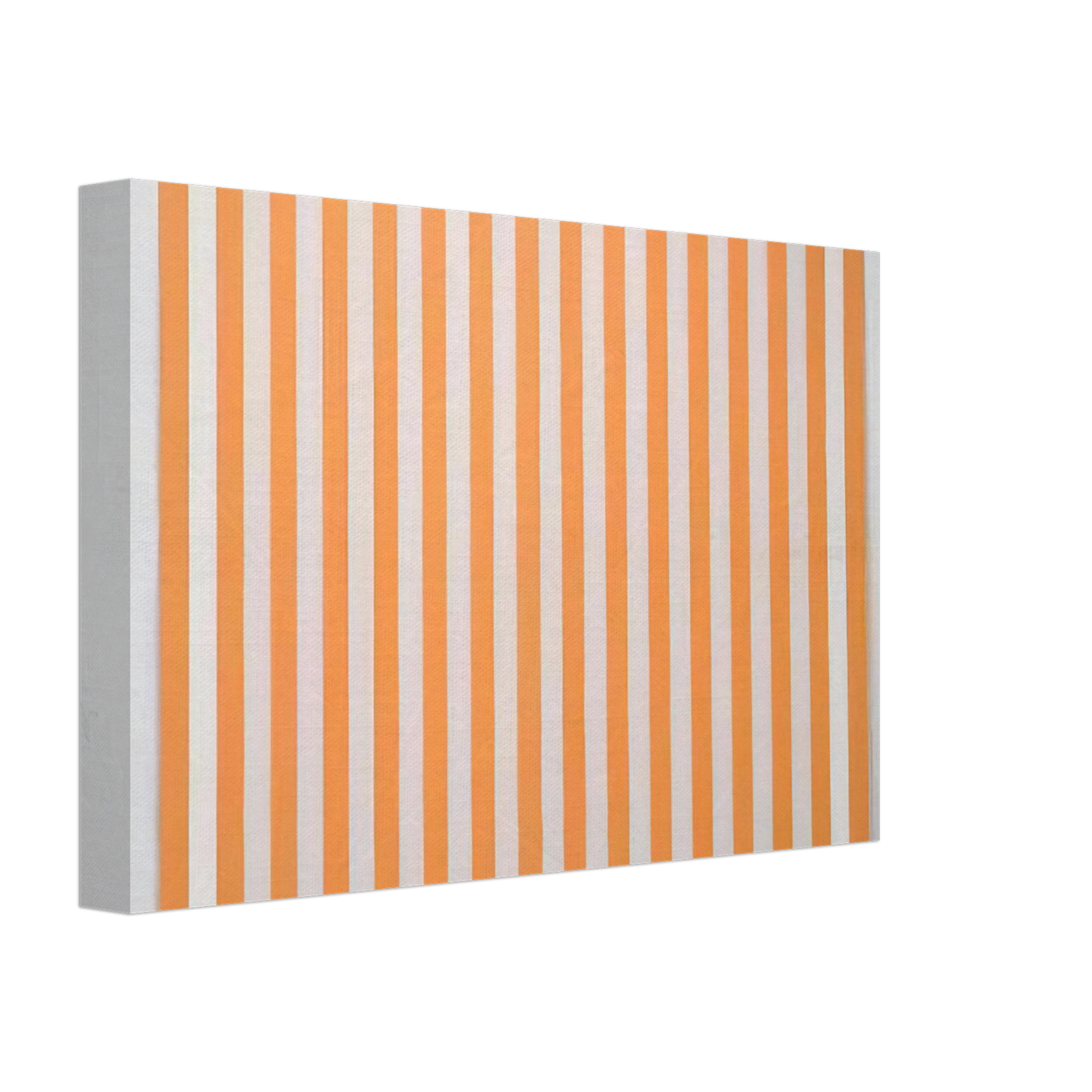 Daniel Buren - Peinture acrylique blanche sur tissu raye blanc et orange - 1972 Canvas - 70x100 cm / 28x40 inches-canvas