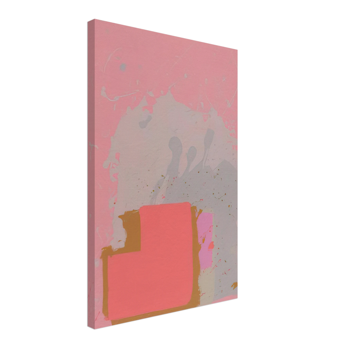 John Hoyland - Red Black on Pink - 1971 Canvas - 70x100 cm / 28x40 inches-canvas