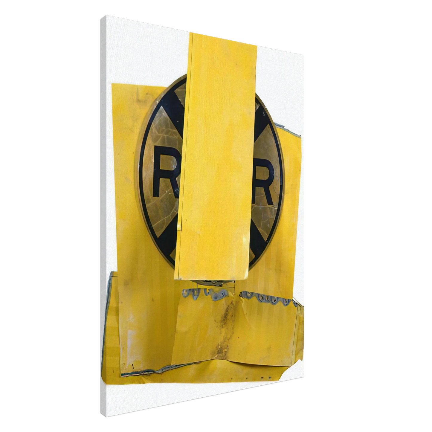 Robert Rauschenberg - YELLOW VISOR GLUT 1989 Canvas - 20x30 cm / 8x12 inches-canvas