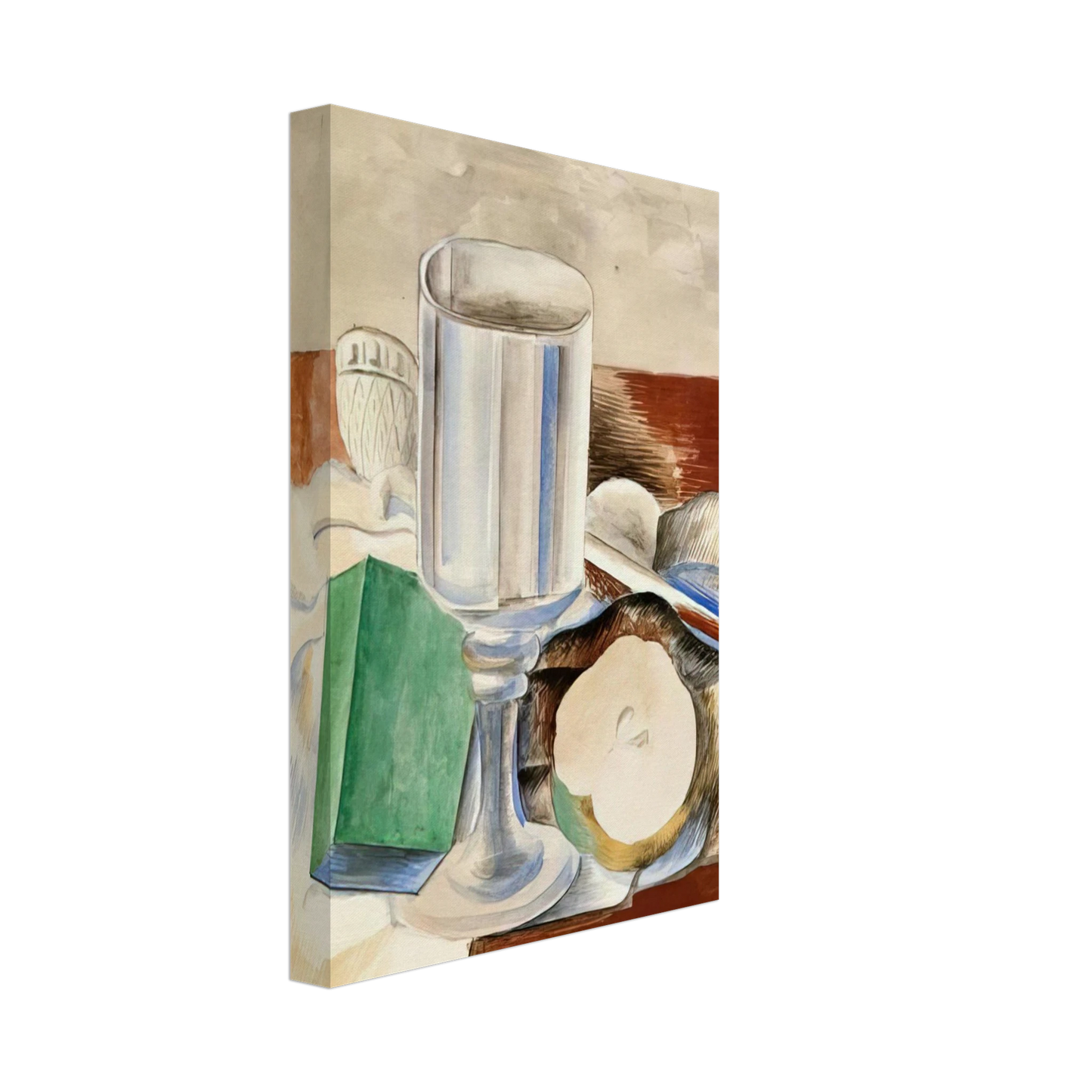 Pablo Picasso - Still life with a Glass and an Apple - 1914 Canvas - 40x60 cm / 16x24 inches-canvas