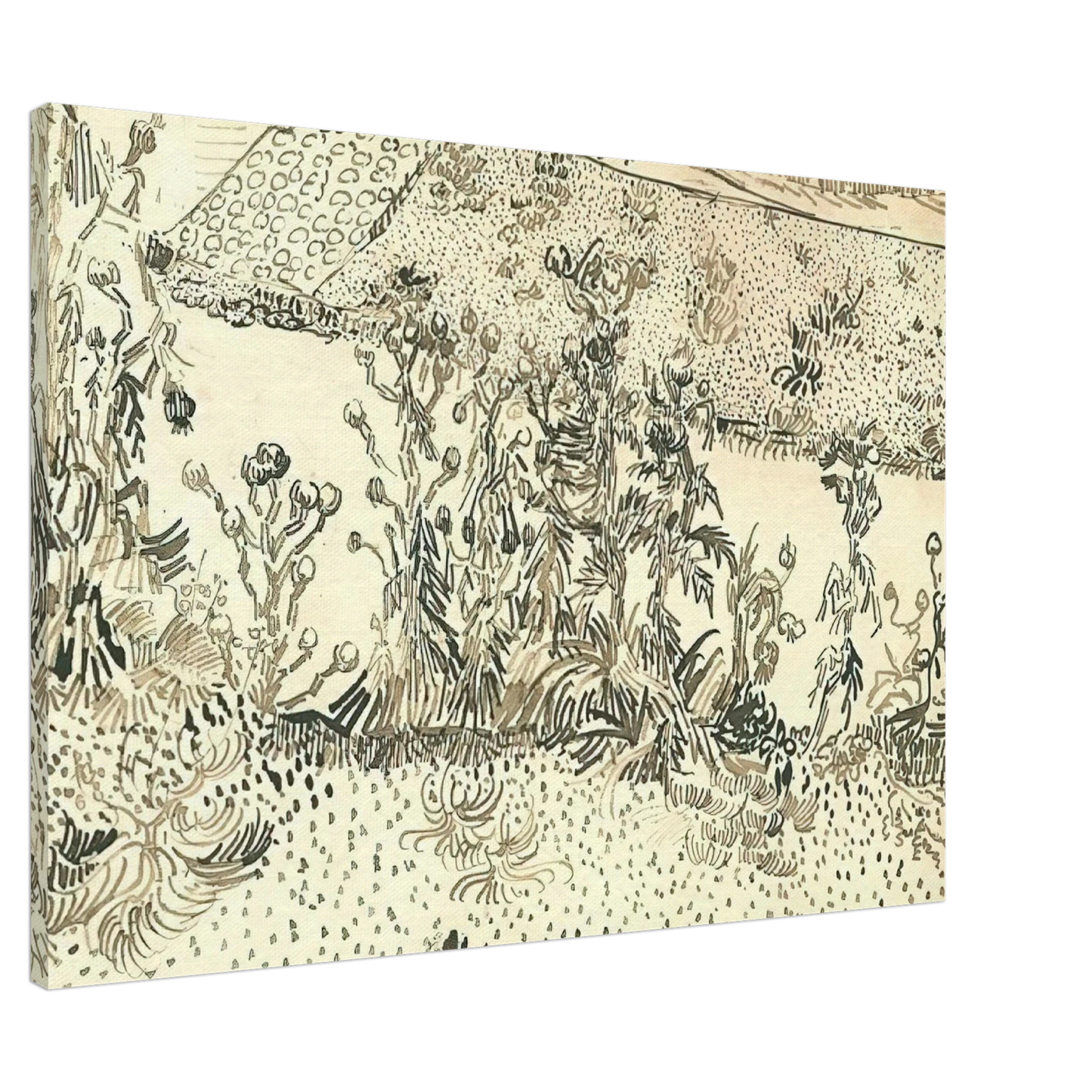 Vincent van Gogh - Thistles Along the Roadside Canvas - 20x30 cm / 8x12 inches-canvas