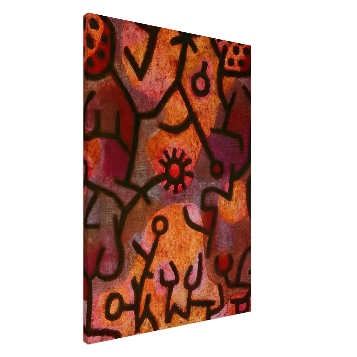 Paul Klee - FLORA ON ROCKS SUN 1940 Canvas - 20x30 cm / 8x12 inches-canvas
