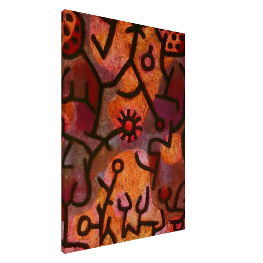 Paul Klee - FLORA ON ROCKS SUN 1940 Canvas - 20x30 cm / 8x12 inches-canvas