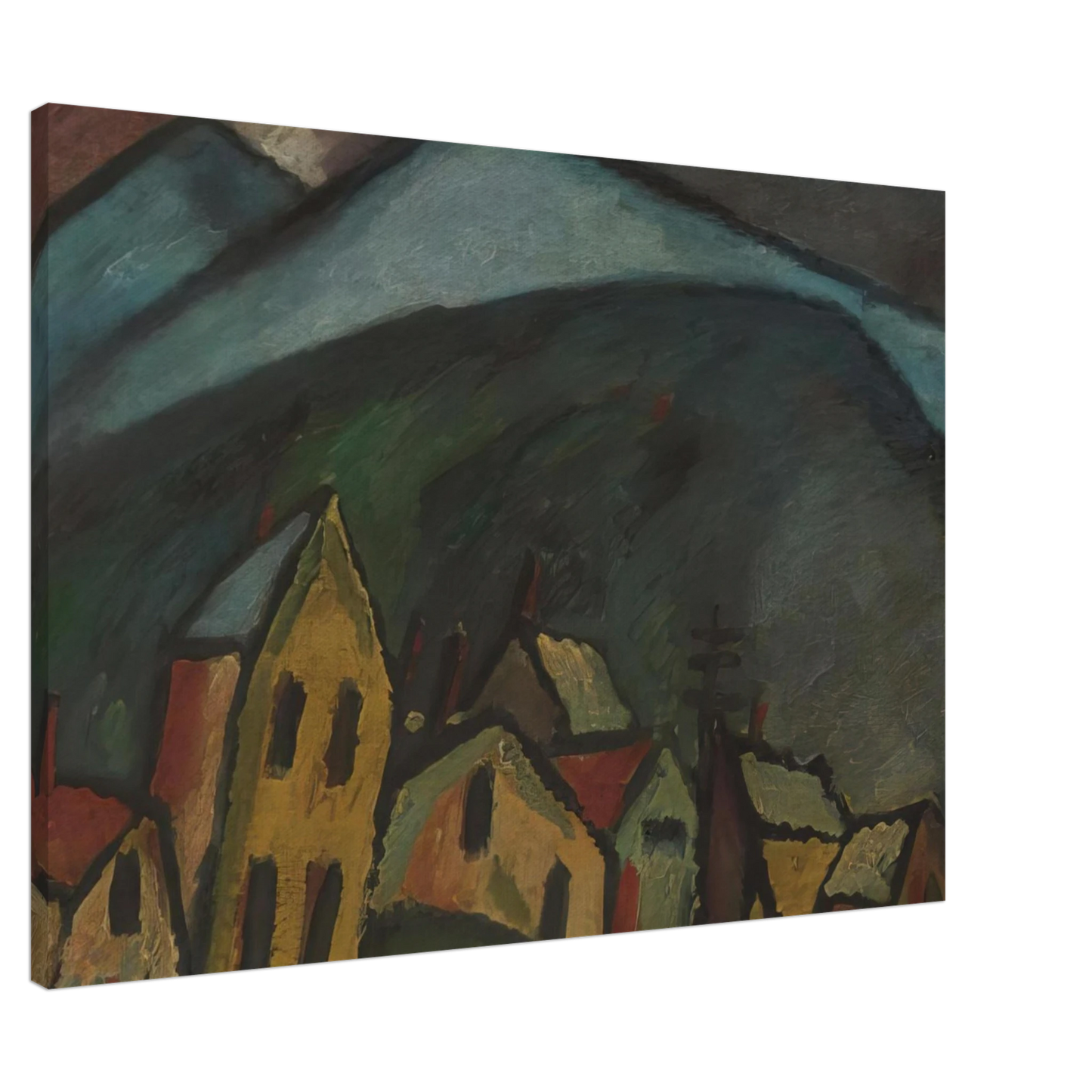 Alexej von Jawlensky - BERGLANDSCHAFT MIT H USERN 1912 Canvas - 20x30 cm / 8x12 inches-canvas