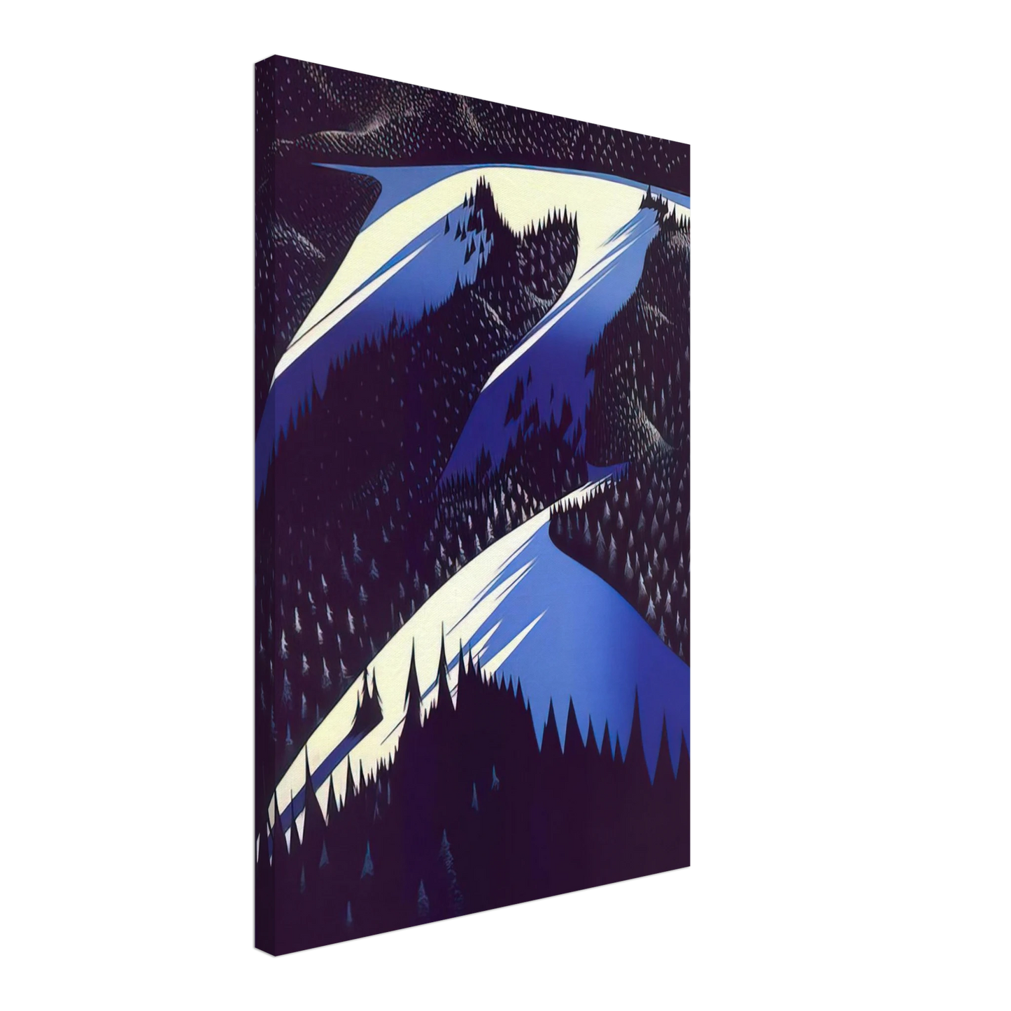 Eyvind Earle - Black Evergreen Forest Canvas - 70x100 cm / 28x40 inches-canvas