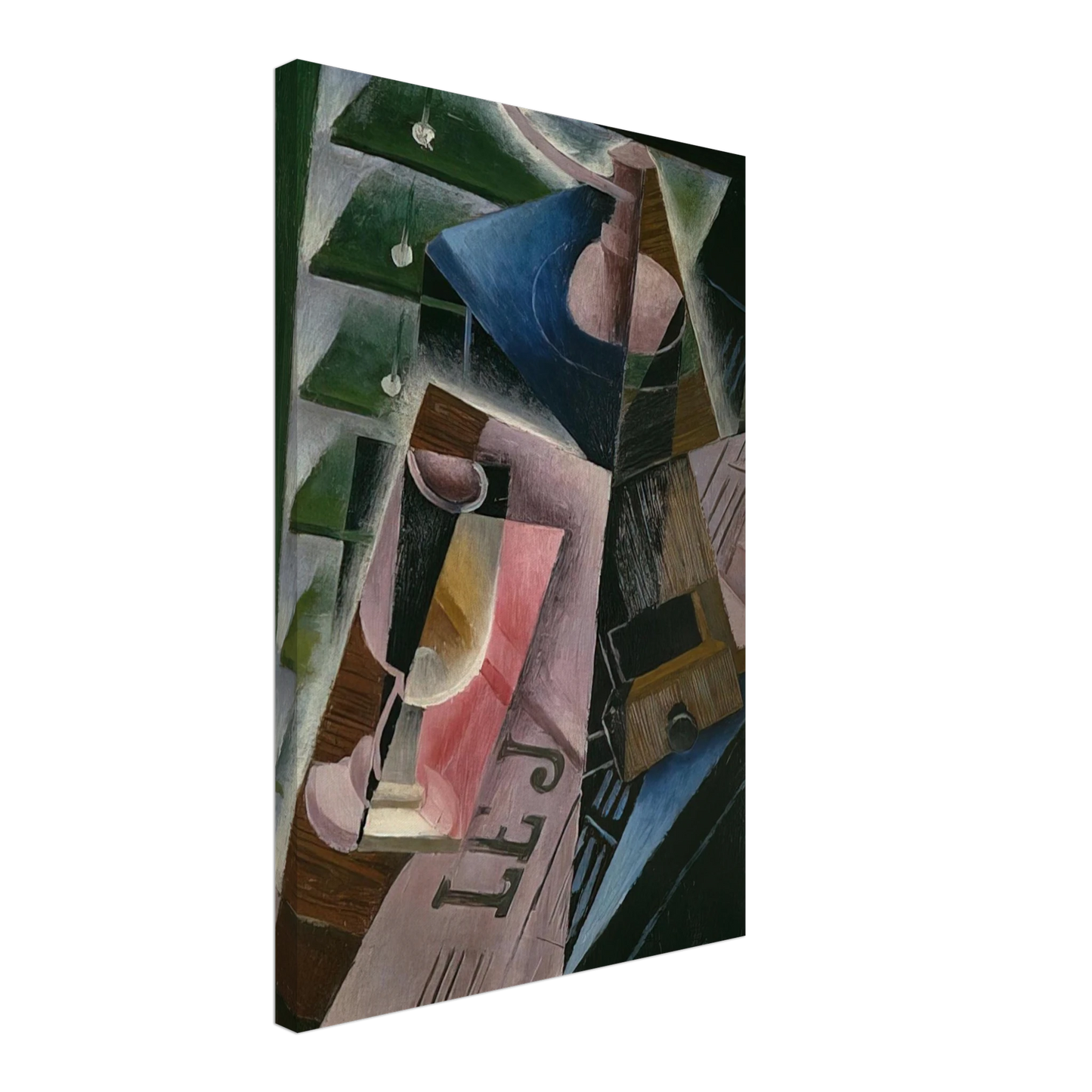 Juan Gris - COFFEE GRINDER AND GLASS 1915 Canvas - 70x100 cm / 28x40 inches-canvas