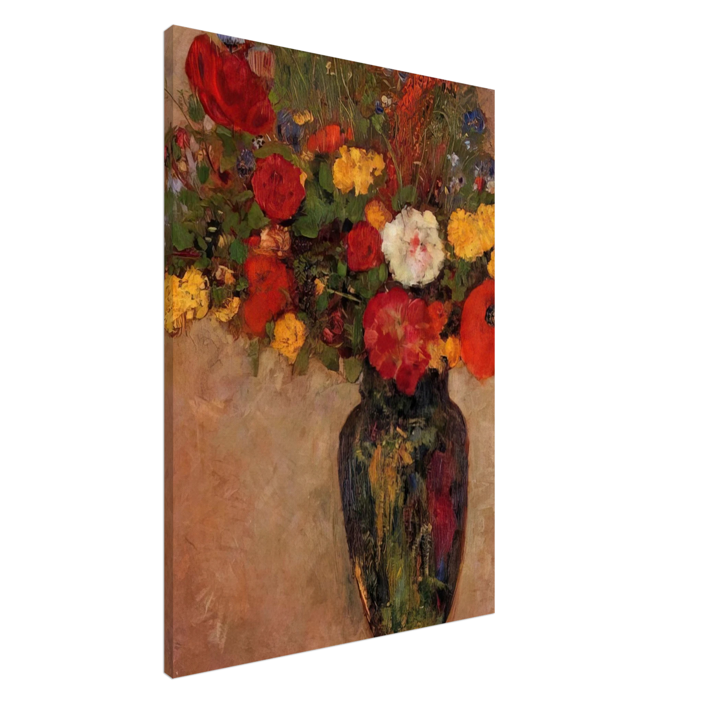 Odilon Redon - VASE OF FLOWERS 7 Canvas - 20x30 cm / 8x12 inches-canvas