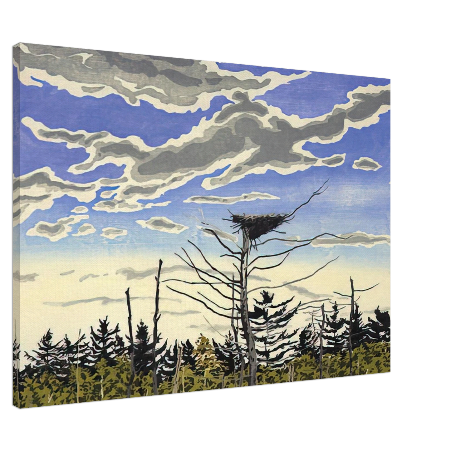 Neil Welliver - OspreyÃ¢â‚¬â„¢s Nest - 1980 Canvas - 20x30 cm / 8x12 inches-canvas