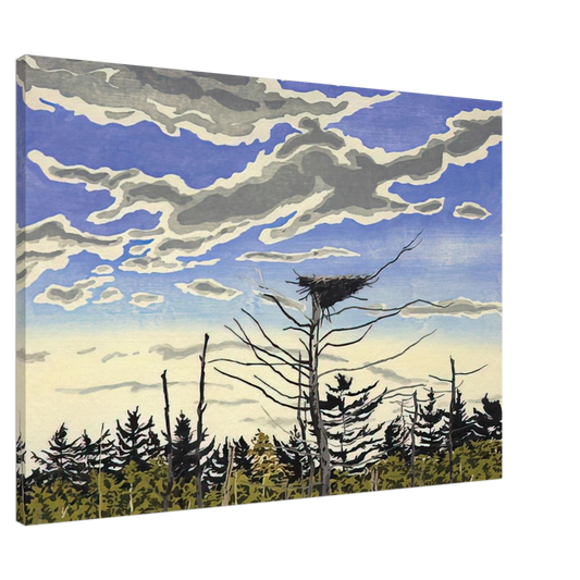 Neil Welliver - OspreyÃ¢â‚¬â„¢s Nest - 1980 Canvas - 20x30 cm / 8x12 inches-canvas