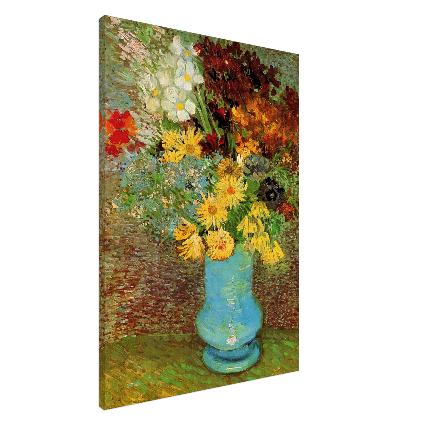Vincent van Gogh - Vase with Daisies and Anemones Canvas - 20x30 cm / 8x12 inches-canvas