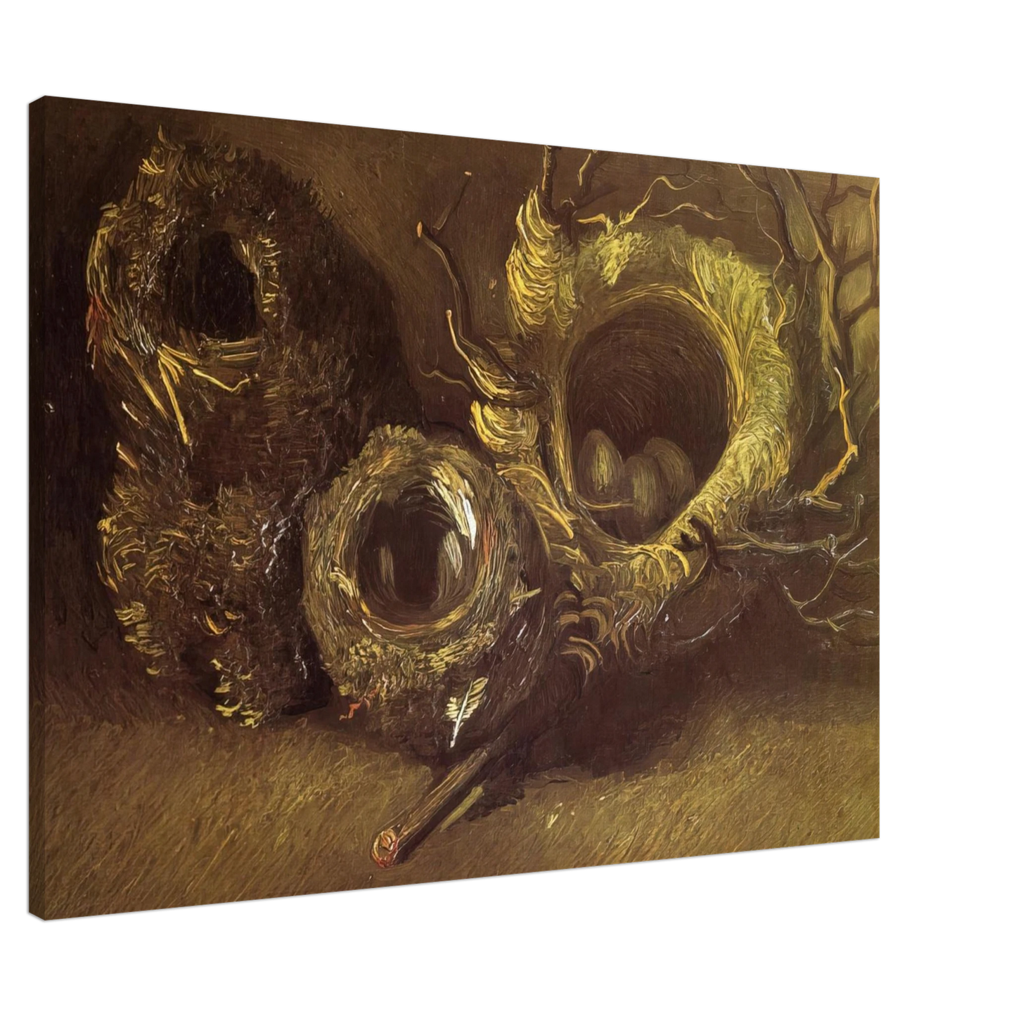Vincent van Gogh - Still Life with Three Birds Nests Canvas - 20x30 cm / 8x12 inches-canvas