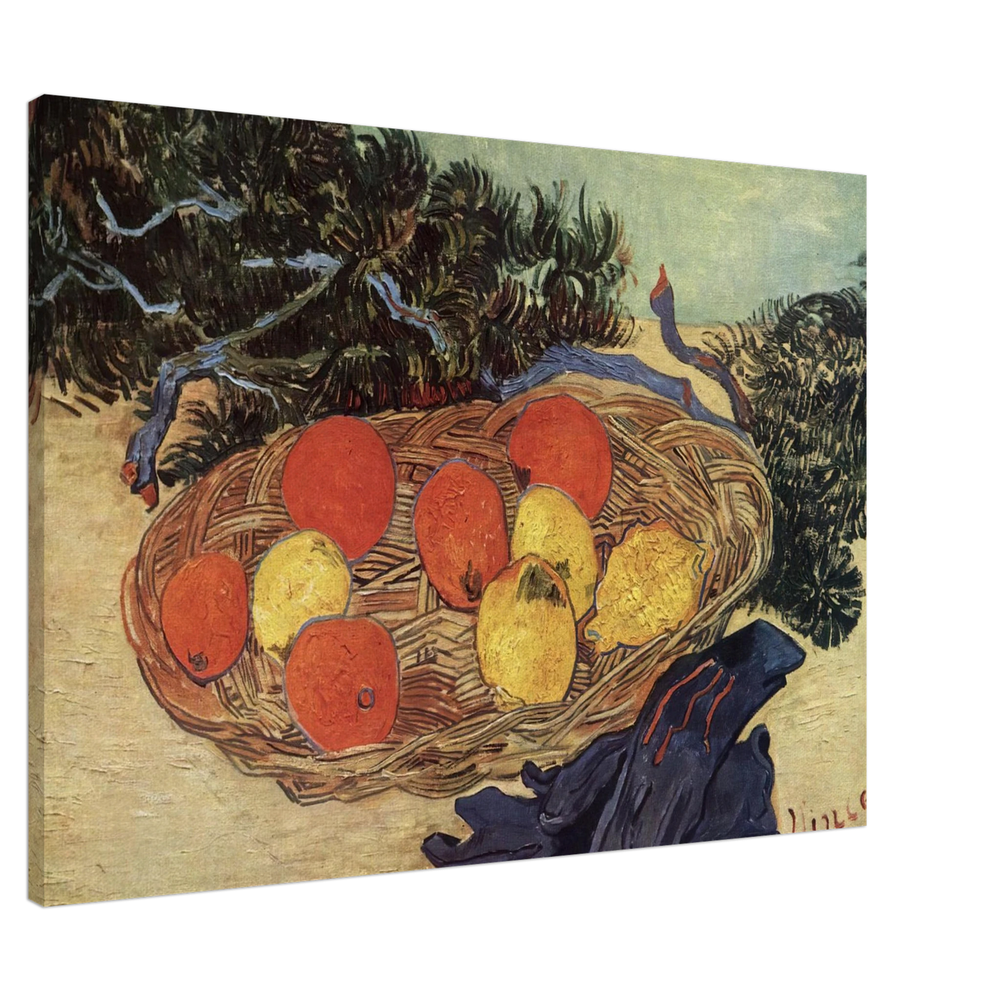 Vincent van Gogh - Still Life with Oranges and Lemons with Blue Gloves Canvas - 20x30 cm / 8x12 inches-canvas