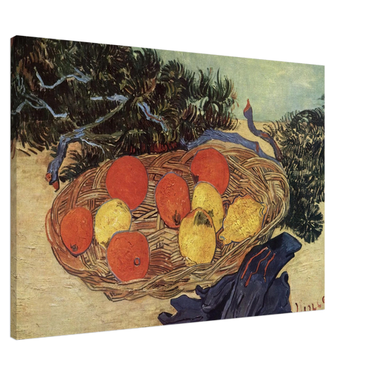 Vincent van Gogh - Still Life with Oranges and Lemons with Blue Gloves Canvas - 20x30 cm / 8x12 inches-canvas