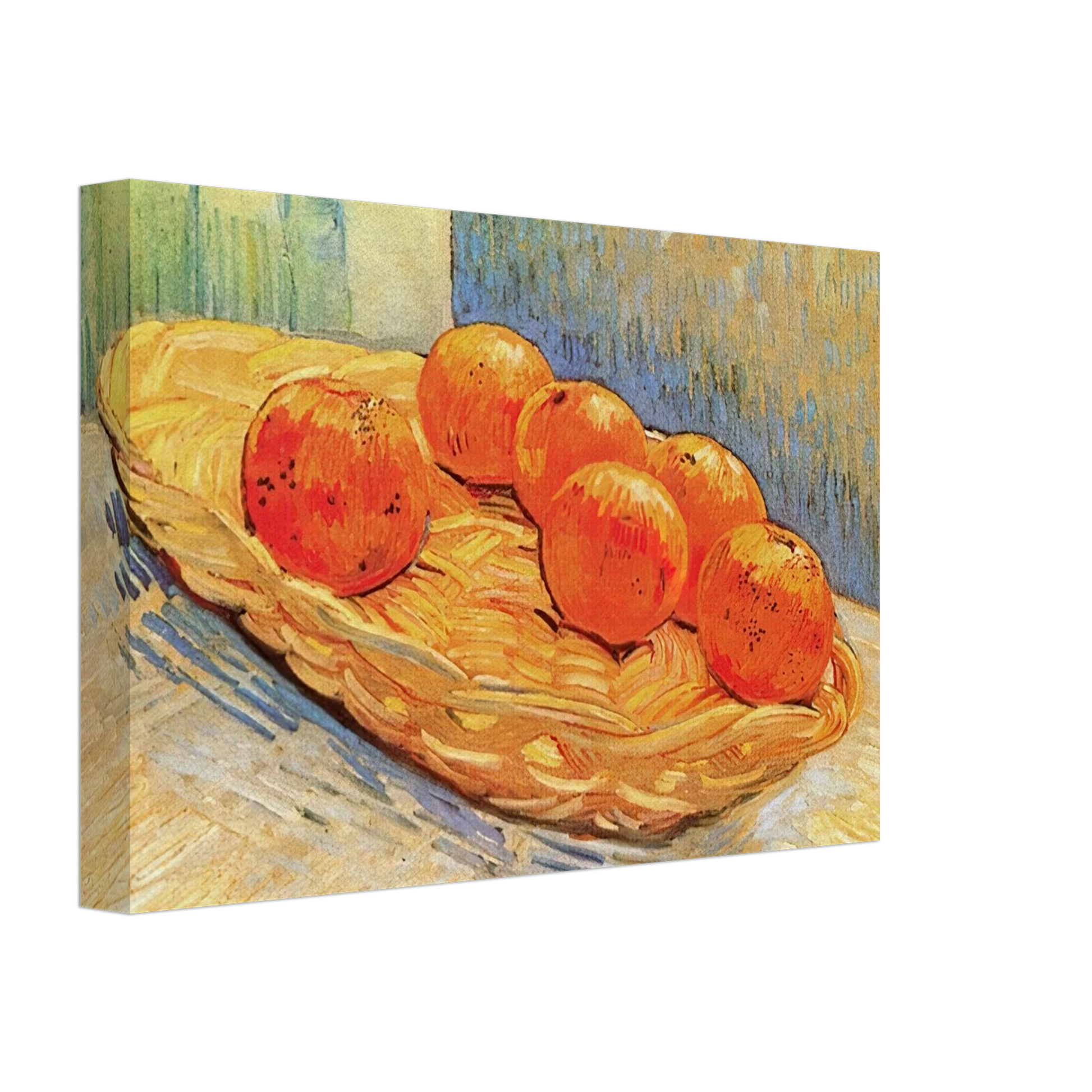 Vincent van Gogh - Still Life with Basket and Six Oranges Canvas - 70x100 cm / 28x40 inches-canvas