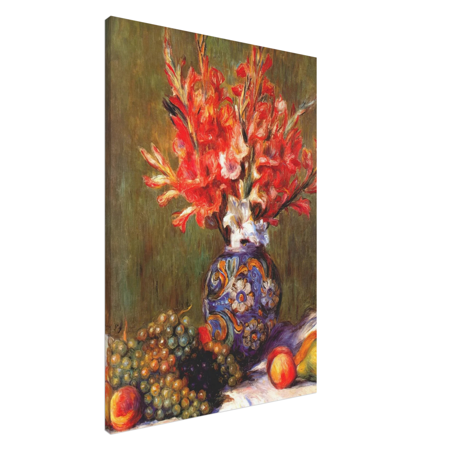 Pierre-Auguste Renoir - Still Life Flowers and Fruit Canvas - 20x30 cm / 8x12 inches-canvas