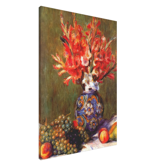 Pierre-Auguste Renoir - Still Life Flowers and Fruit Canvas - 20x30 cm / 8x12 inches-canvas