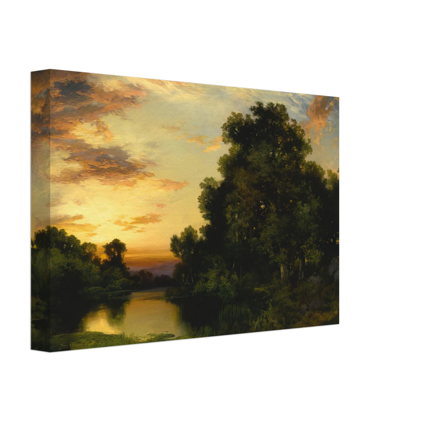 Thomas Moran - Sunset on Long Island Canvas - 40x60 cm / 16x24 inches-canvas