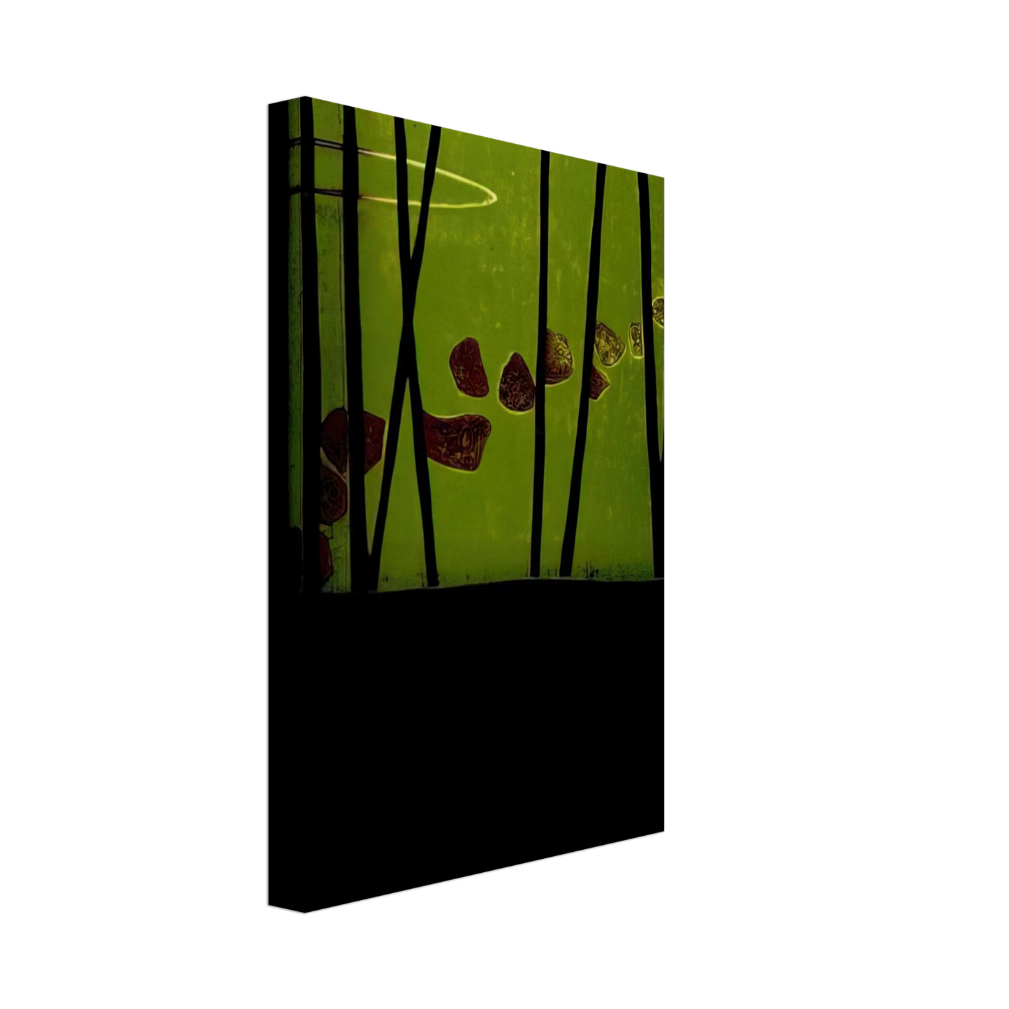 Hiroyuki Tajima - Small Garden - 1967 Canvas - 40x60 cm / 16x24 inches-canvas