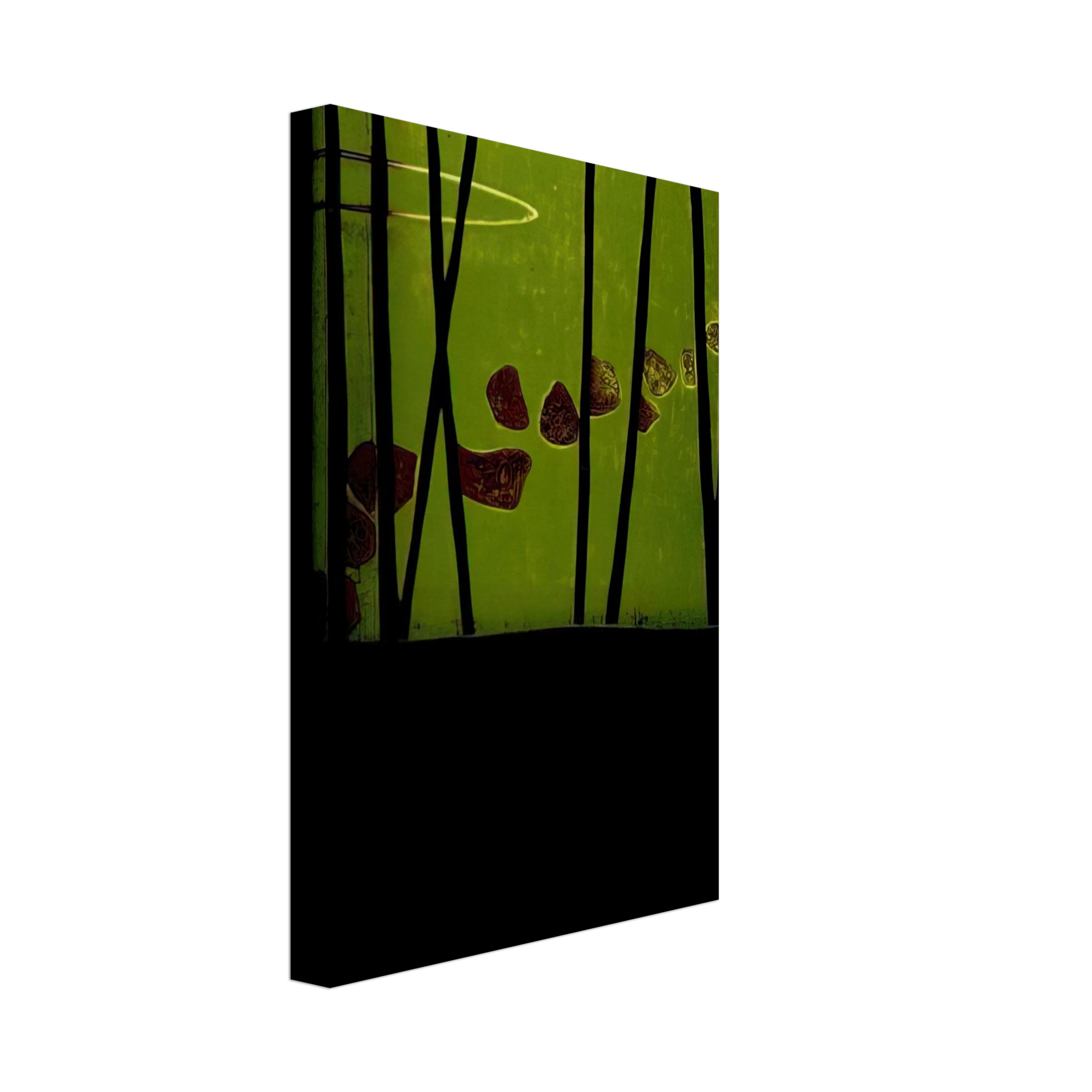 Hiroyuki Tajima - Small Garden - 1967 Canvas - 40x60 cm / 16x24 inches-canvas