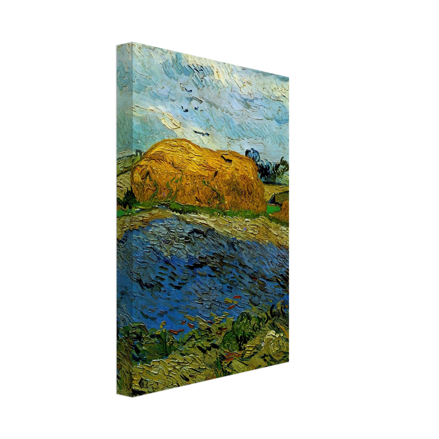 Vincent van Gogh - Haystack under a Rainy Sky Canvas - 70x100 cm / 28x40 inches-canvas
