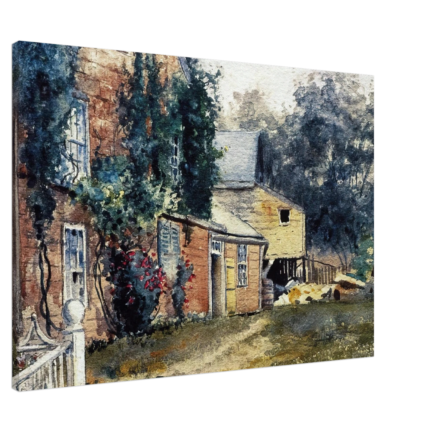Childe Hassam - Old House, Nantucket Canvas - 20x30 cm / 8x12 inches-canvas