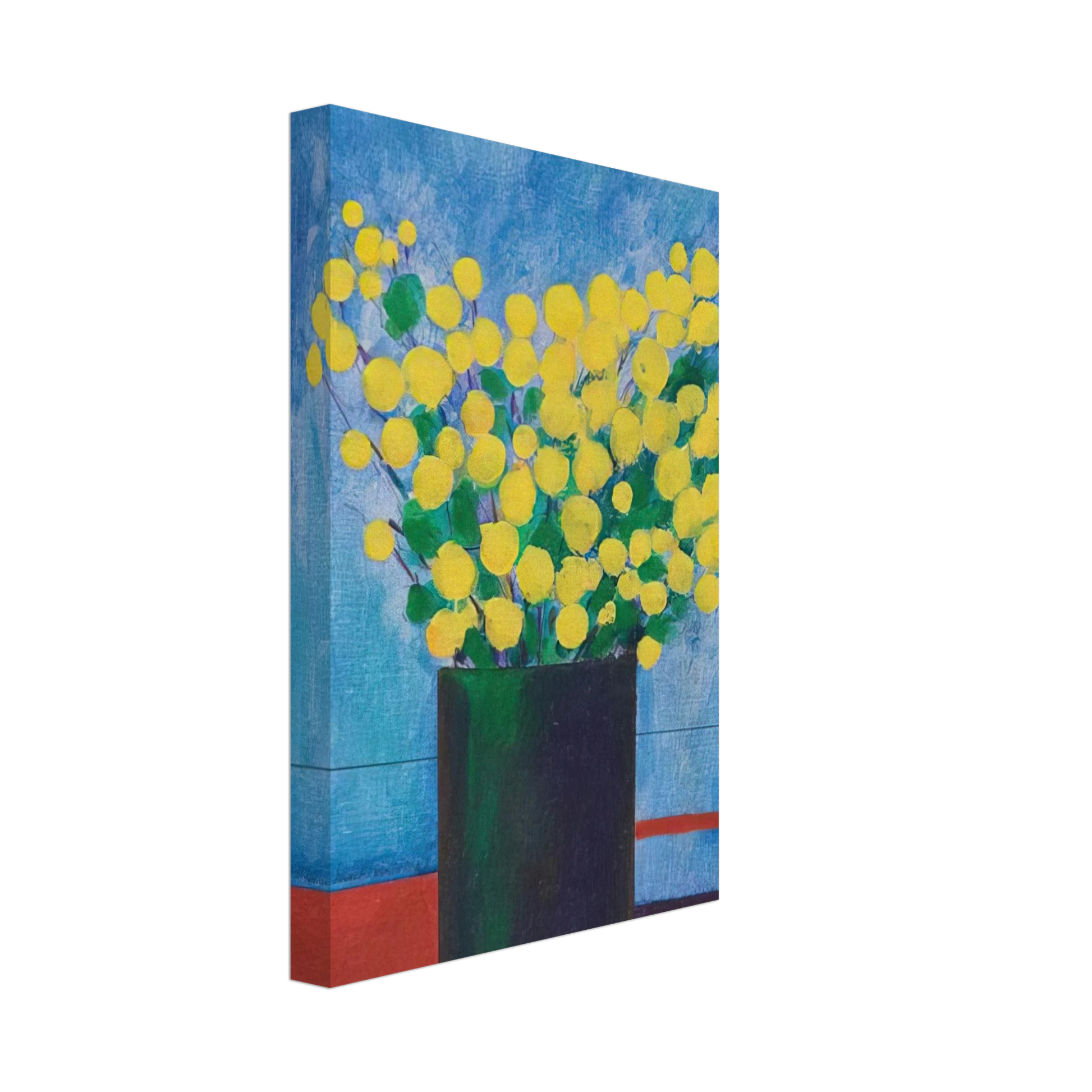 Aldemir Martins - Vase With Flowers - 1968 Canvas - 40x60 cm / 16x24 inches-canvas