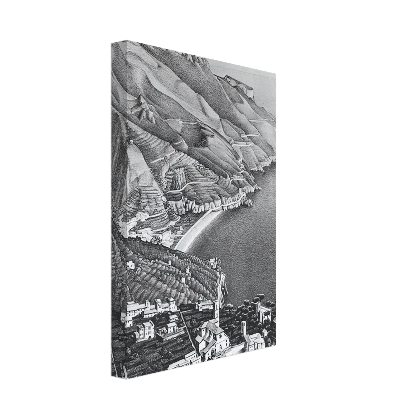 MC Escher - RAVELLO AND THE COAST OF AMALFI Canvas - 40x60 cm / 16x24 inches-canvas