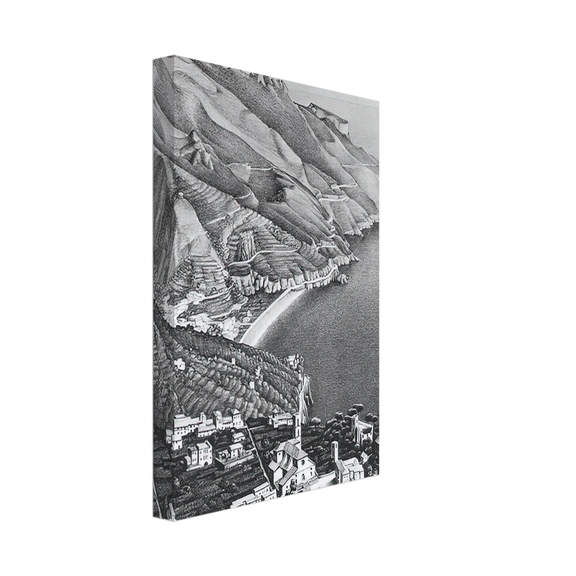 MC Escher - RAVELLO AND THE COAST OF AMALFI Canvas - 40x60 cm / 16x24 inches-canvas