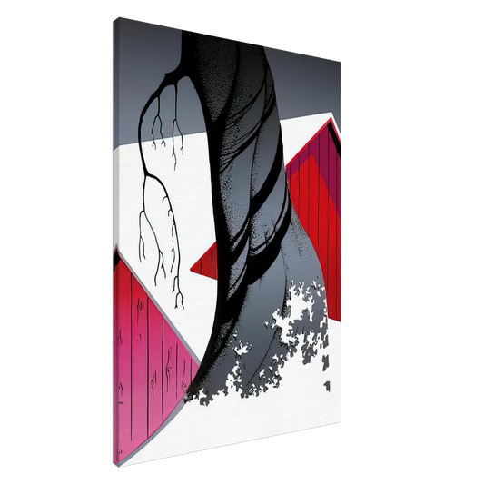 Eyvind Earle - Red Barn and Grey Sky Canvas - 20x30 cm / 8x12 inches-canvas