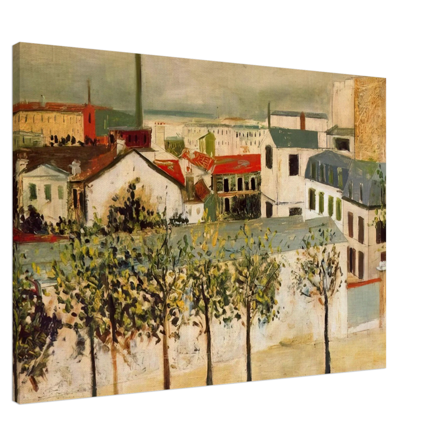 Maurice Utrillo - PARIS SUBURBS Canvas - 20x30 cm / 8x12 inches-canvas