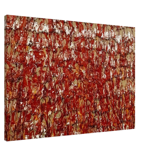 Arman - Red Tubes of Paint - 1980 Canvas - 20x30 cm / 8x12 inches-canvas