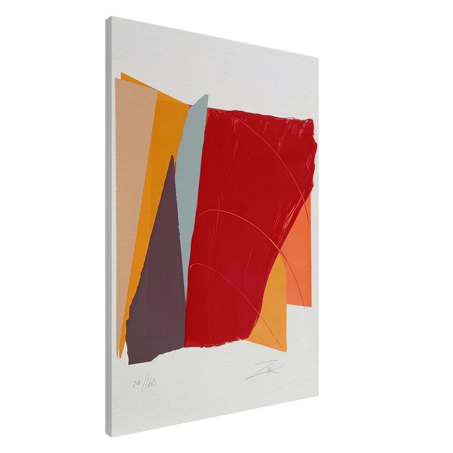Larry Zox - Red Line I - 1979 Canvas - 20x30 cm / 8x12 inches-canvas