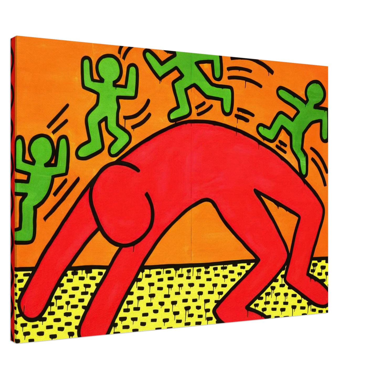 Keith Haring - UNTITLED 1982 2 Canvas - 20x30 cm / 8x12 inches-canvas