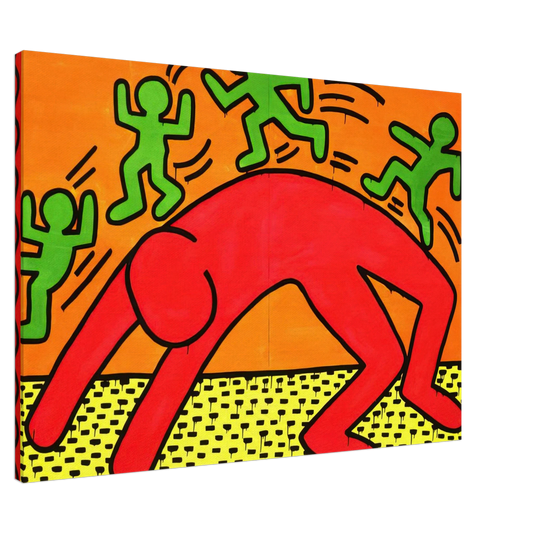 Keith Haring - UNTITLED 1982 2 Canvas - 20x30 cm / 8x12 inches-canvas