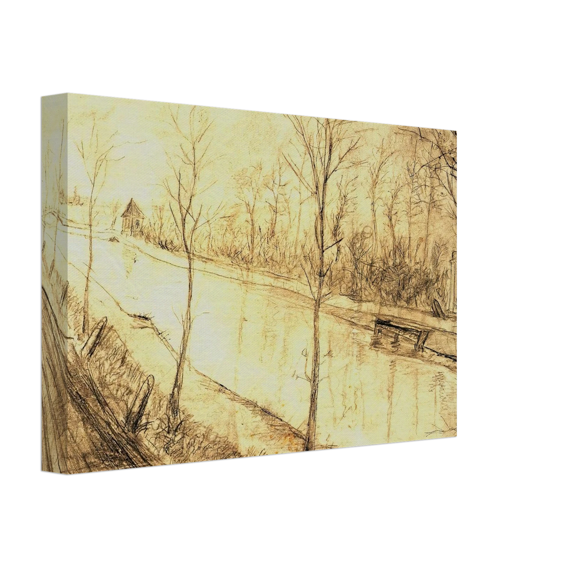 Vincent van Gogh - Canal Canvas - 40x60 cm / 16x24 inches-canvas