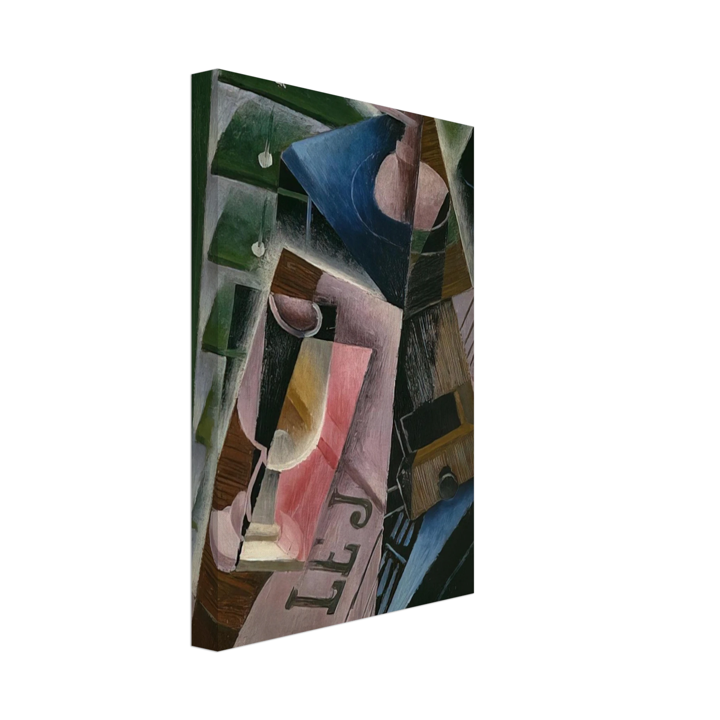 Juan Gris - COFFEE GRINDER AND GLASS 1915 Canvas - 40x60 cm / 16x24 inches-canvas