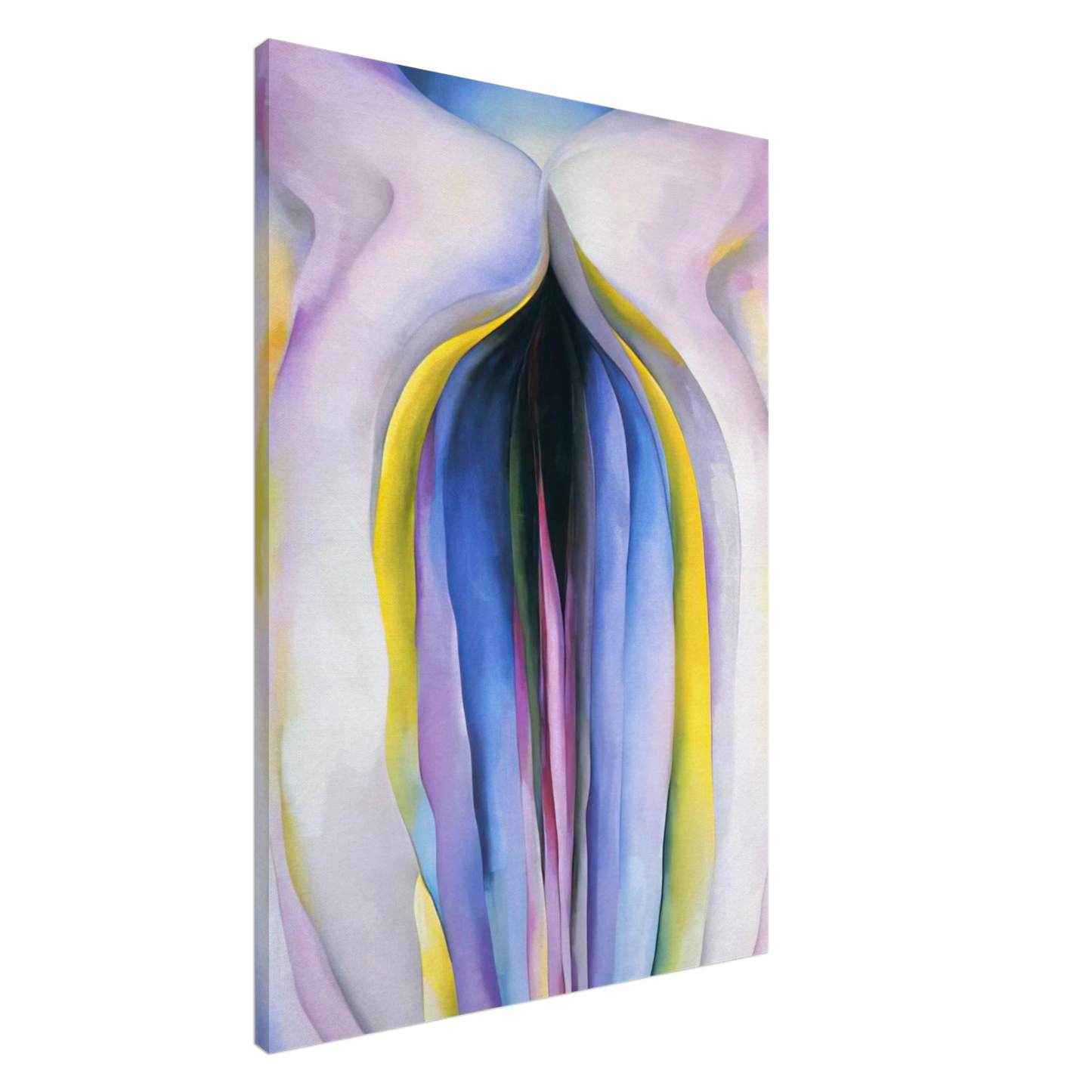 Georgia O'Keeffe - Grey Line With Black, Blue And Yellow Canvas - 20x30 cm / 8x12 inches-canvas