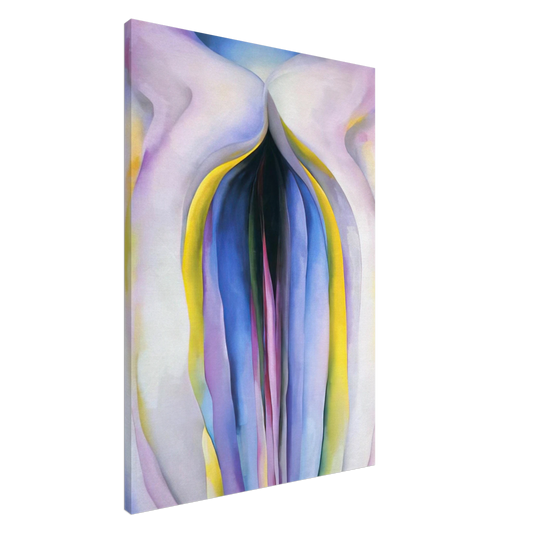 Georgia O'Keeffe - Grey Line With Black, Blue And Yellow Canvas - 20x30 cm / 8x12 inches-canvas
