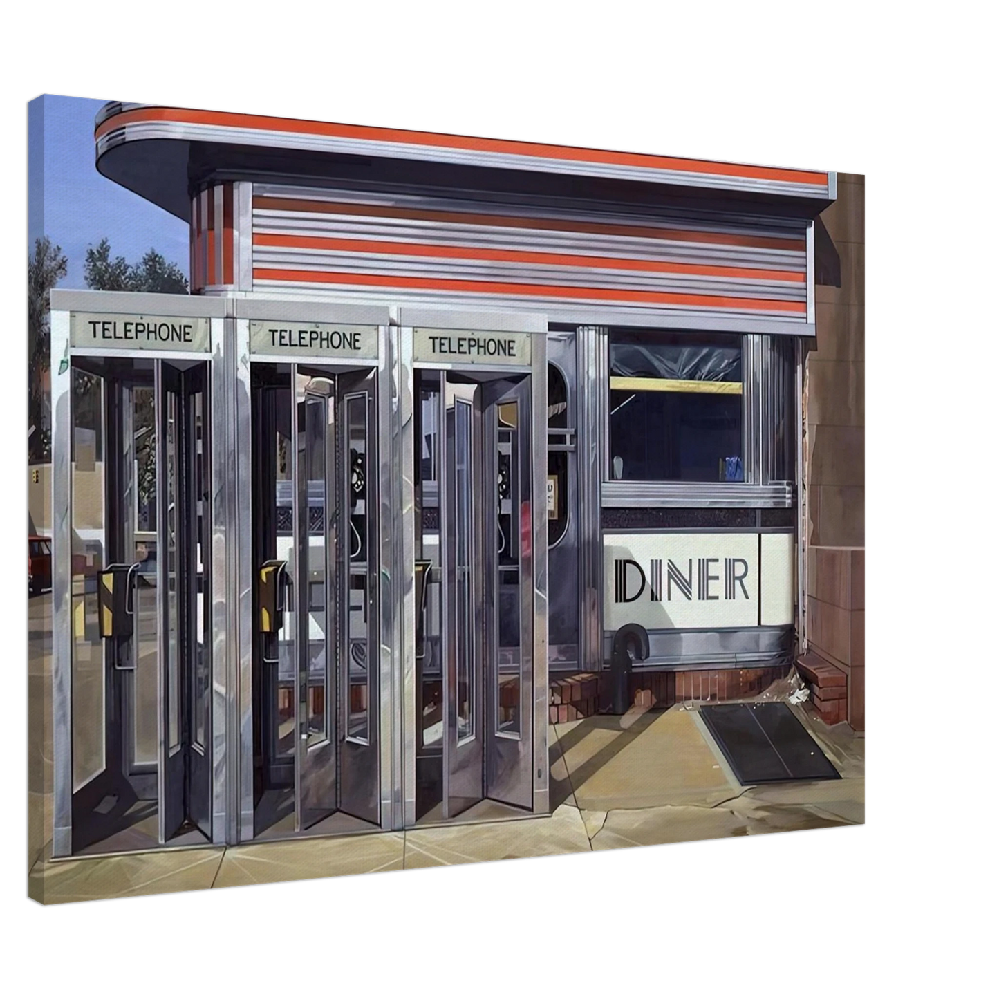 Richard Estes - DINER 1971 Canvas - 20x30 cm / 8x12 inches-canvas