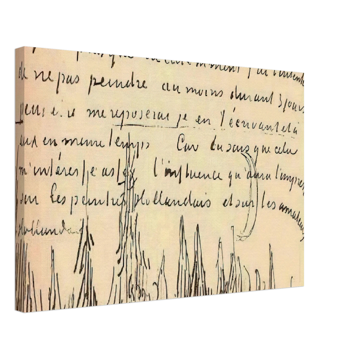 Vincent van Gogh - A Lane of Cypresses with a Couple Walking Canvas - 40x60 cm / 16x24 inches-canvas